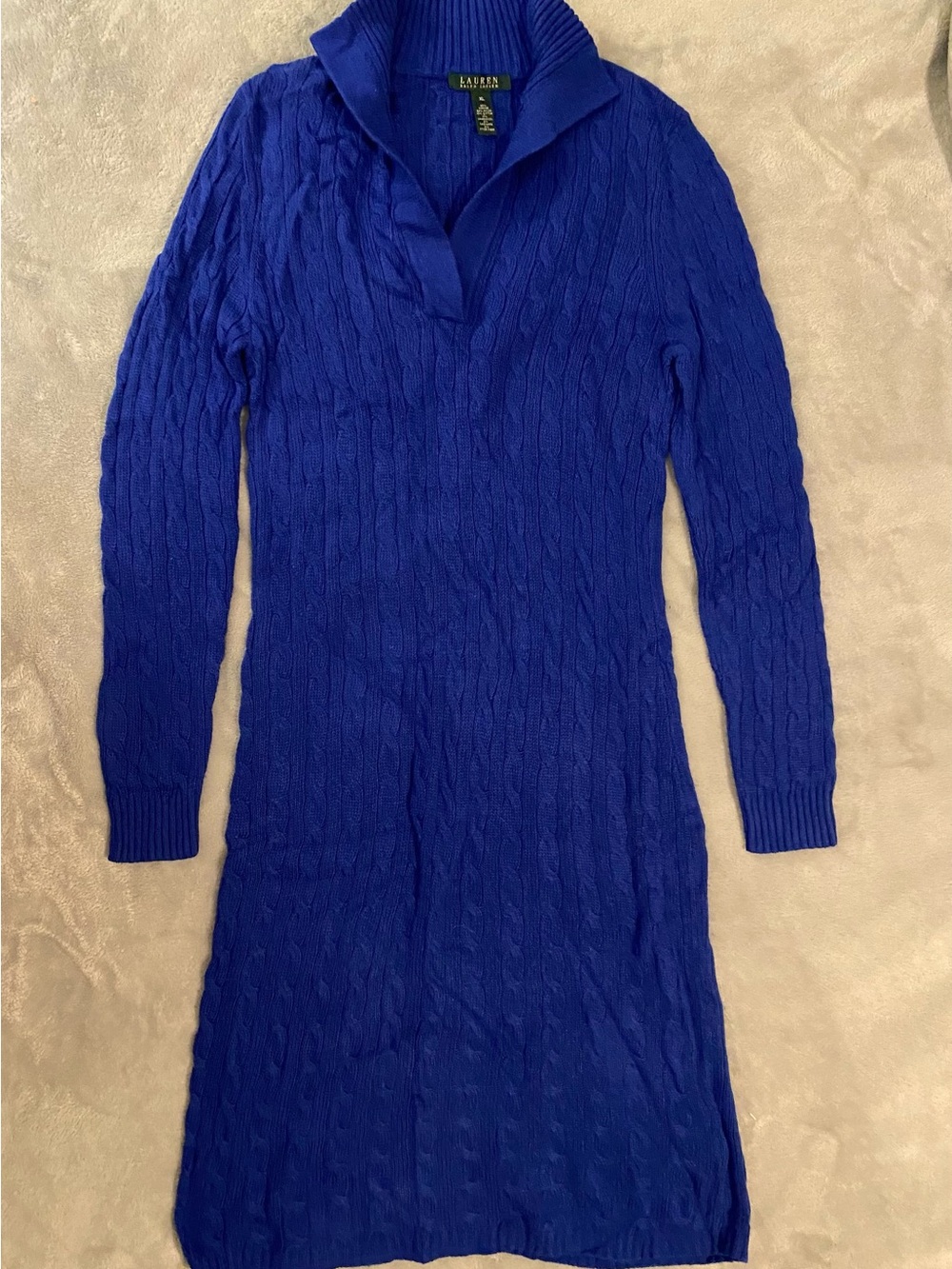 Lauren Ralph Lauren Royal Blue Cashmere and Lambswool Sweater Dress